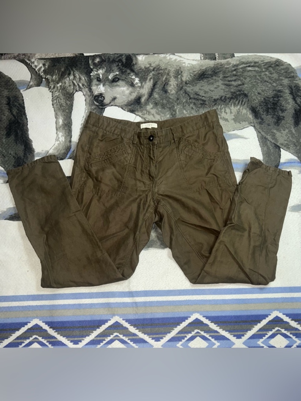 Women’s LOFT Green Cargo Pants Size 6